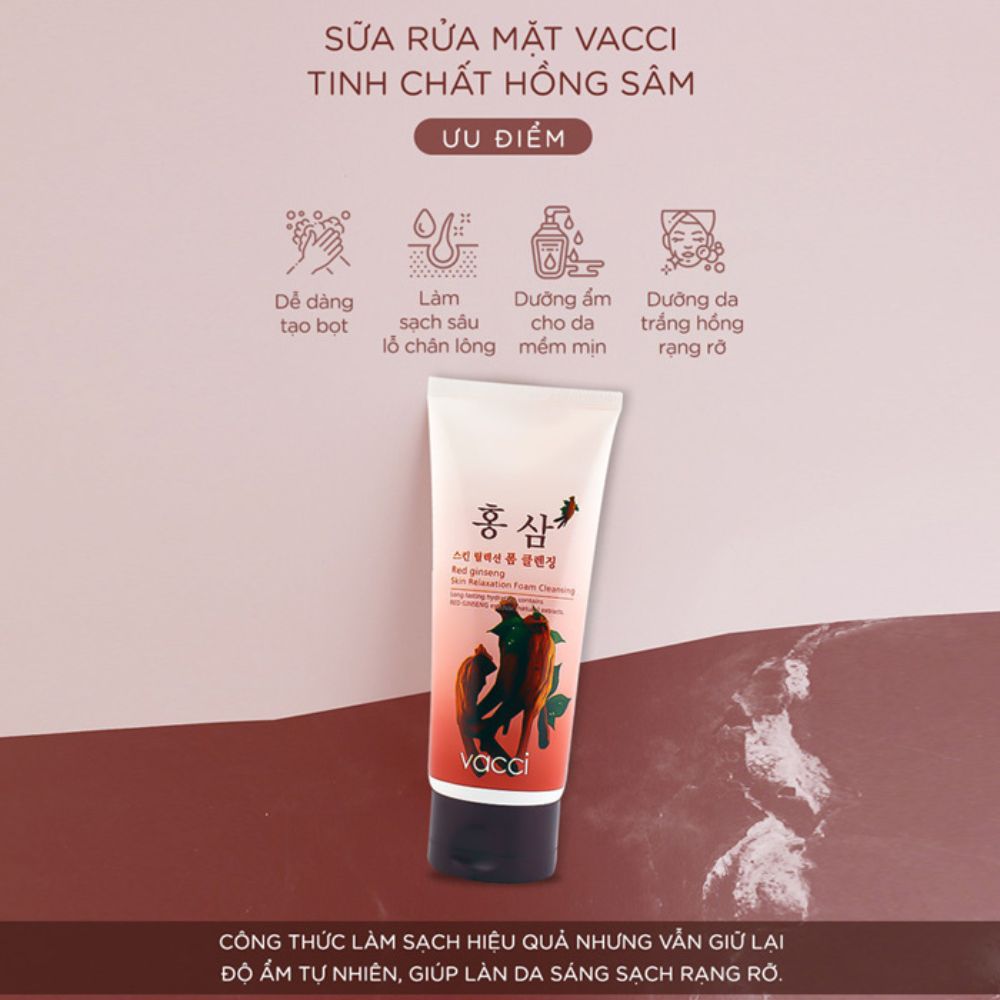 VACCI Red Ginseng Skin Relaxation Foam - 180ml Vacci
