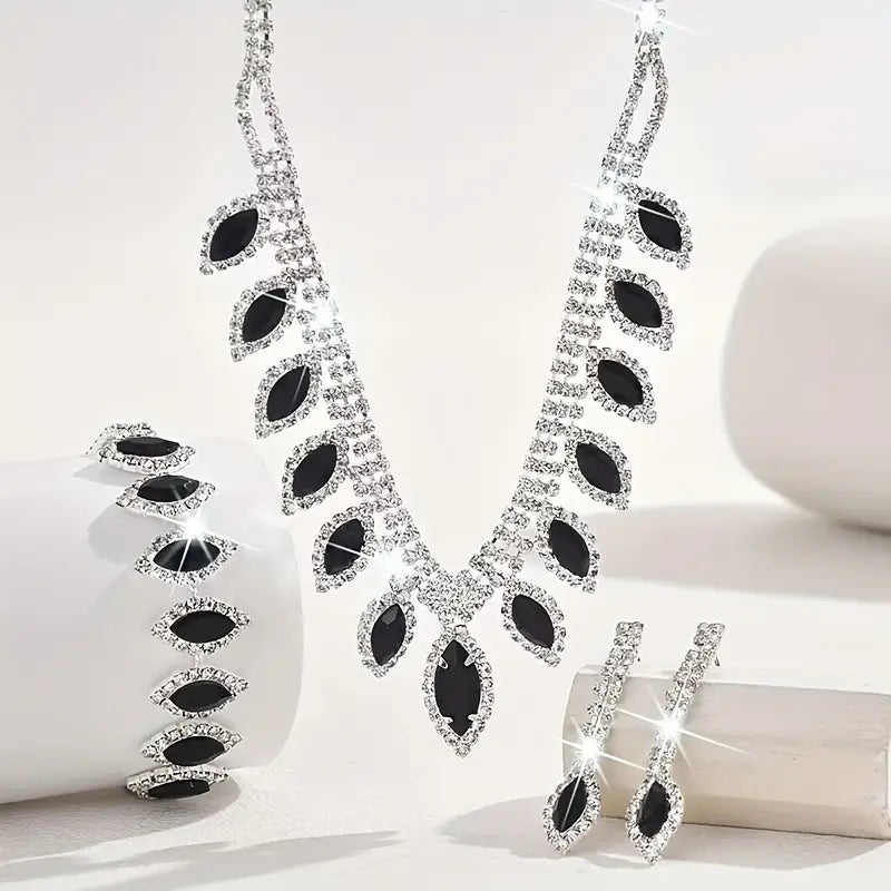 3pcs Fashion Jewelry Set Earrings Necklace Bracelet MUVAYA