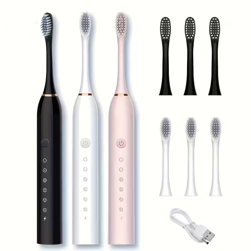 6-Speed Rechargeable Electric Toothbrush for Adults with Smart Timer MUVAYA