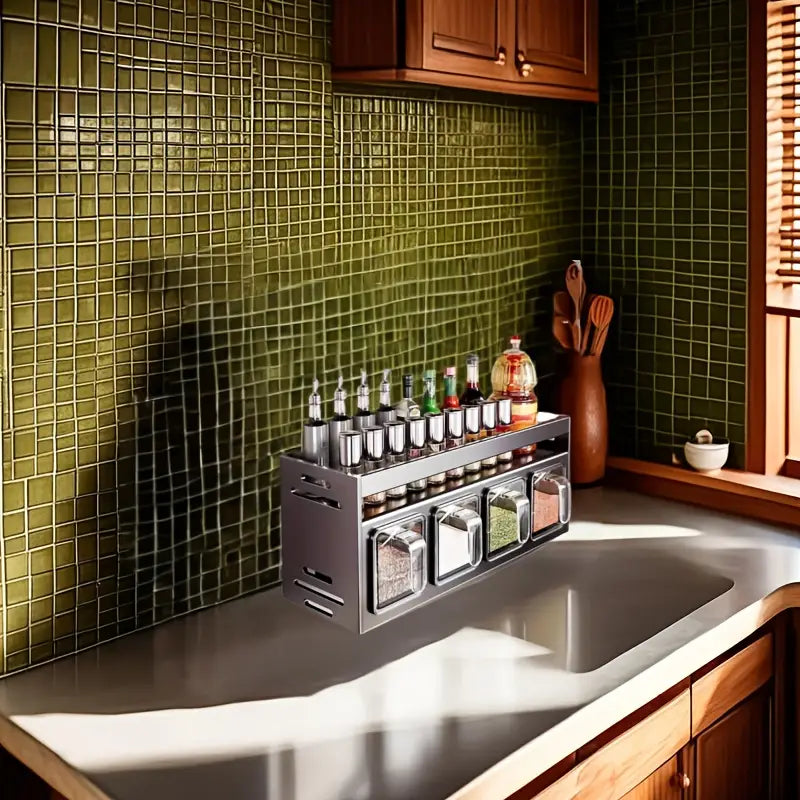 Wall-Mounted Spice Organizer Rack MUVAYA