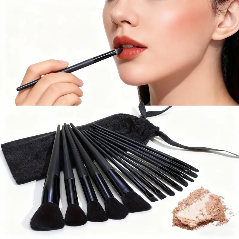 13pcs High-Quality Black Makeup Brush Set MUVAYA