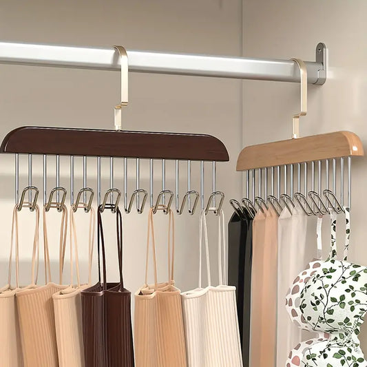 Premium Wooden Hanger with 8 Metal Hooks MUVAYA