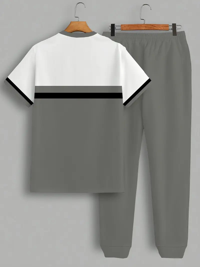 Men’s 3D Printed Casual T-Shirt and Pants Set MUVAYA