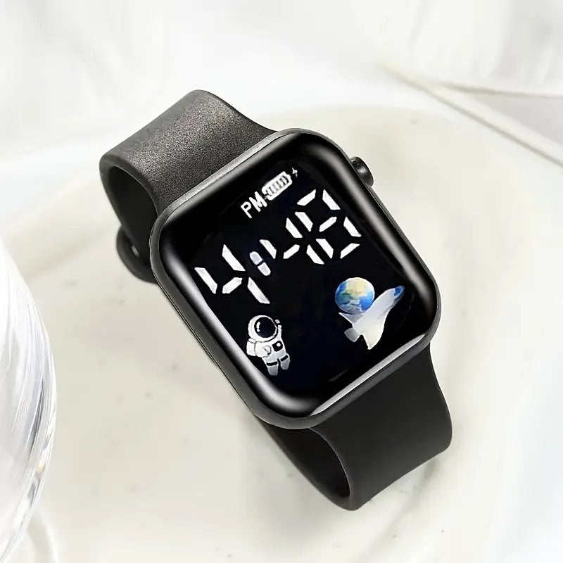 4pcs Women’s Sports Fashion Silicone Watch and Astronaut Bracelet Set MUVAYA