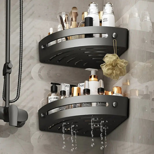 2pcs Black Corner Shower Caddy MUVAYA