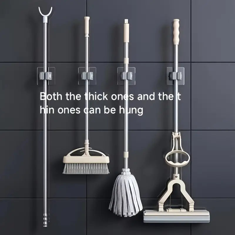 6pcs Wall-Mounted Mop and Broom Rack MUVAYA