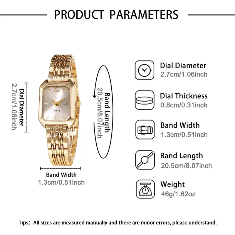 Women's Square Watch & Jewelry Set MUVAYA