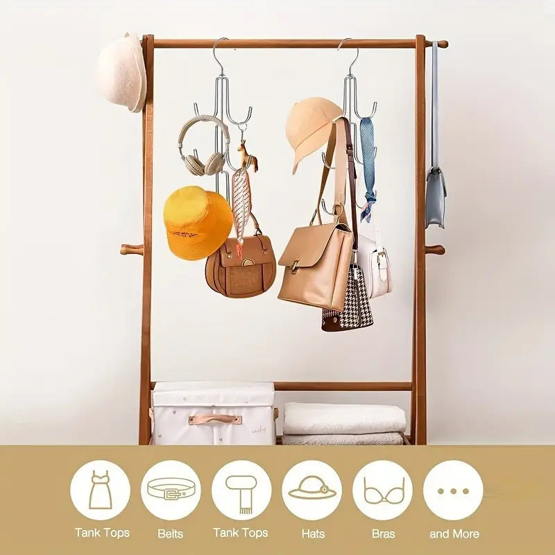360-Degree Rotating Metal Purse Hanger Organizer MUVAYA