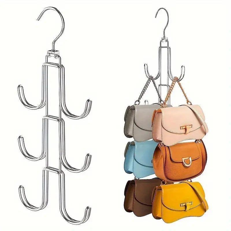 360-Degree Rotating Metal Purse Hanger Organizer MUVAYA