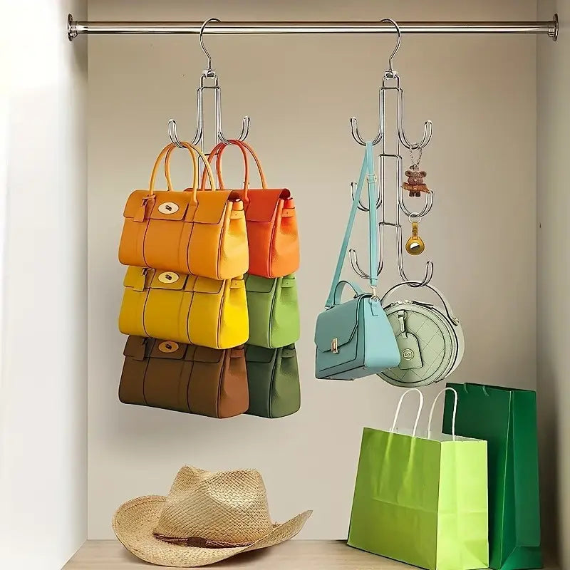 360-Degree Rotating Metal Purse Hanger Organizer MUVAYA