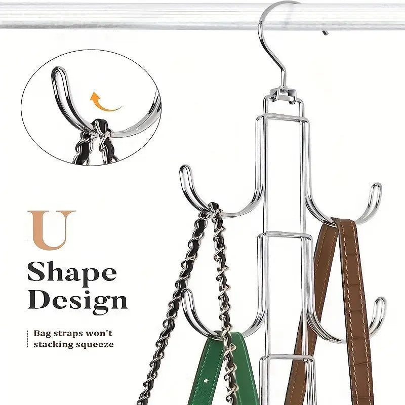 360-Degree Rotating Metal Purse Hanger Organizer MUVAYA