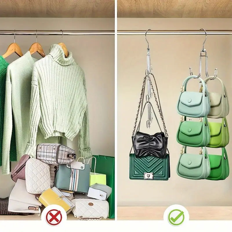 360-Degree Rotating Metal Purse Hanger Organizer MUVAYA