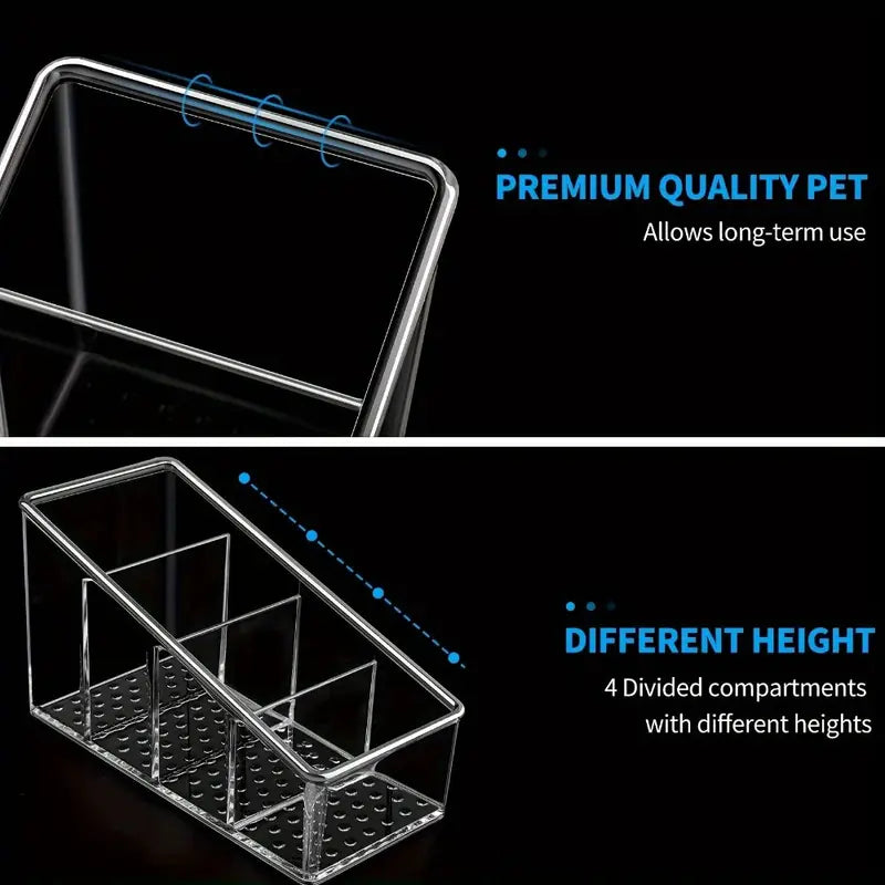 Clear Plastic Remote Control Holder – 4-Compartment Desk Organizer MUVAYA