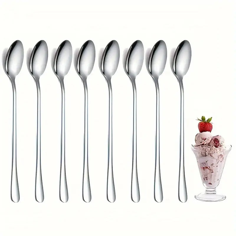 8-Piece Stainless Steel Long Handle Spoon Set MUVAYA
