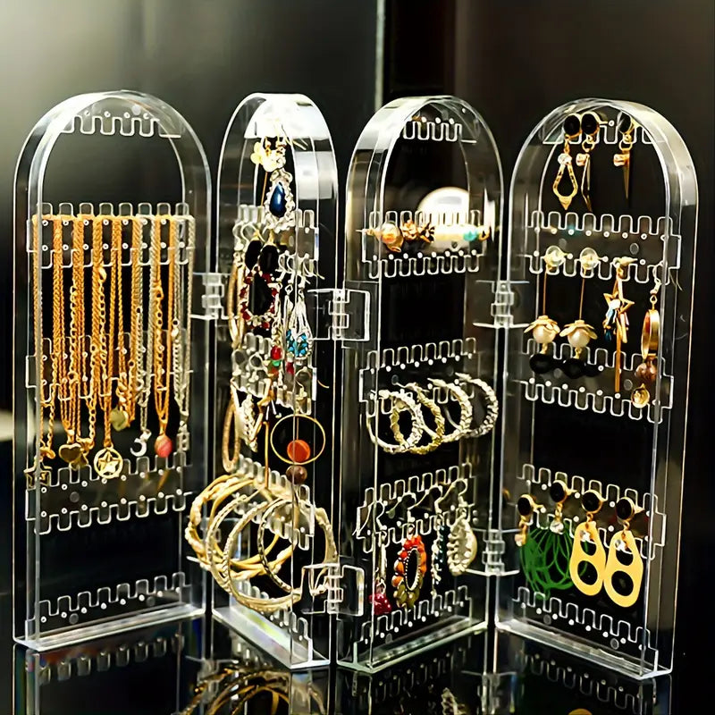 240-Hole Clear Acrylic Earring Display Stand MUVAYA