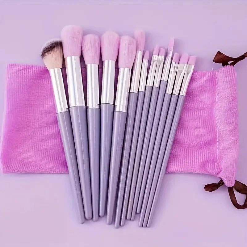 17pcs Makeup Brush Set – Complete Kit with Puffs & Blender MUVAYA