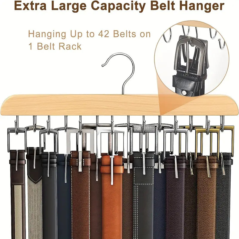 Large Capacity Belt Storage Organizer with 14 Heavy-Duty Hooks MUVAYA