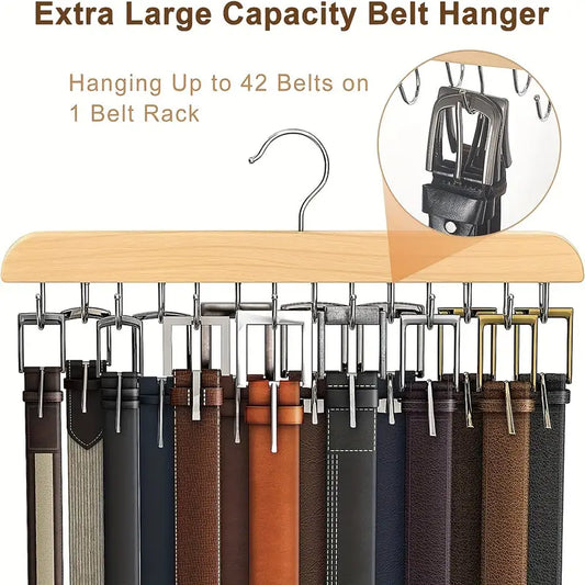 Large Capacity Belt Storage Organizer with 14 Heavy-Duty Hooks MUVAYA