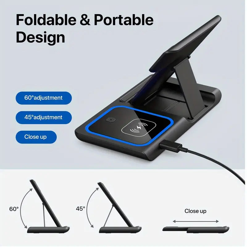 3-in-1 Foldable Wireless Charging Station for Multiple Devices MUVAYA