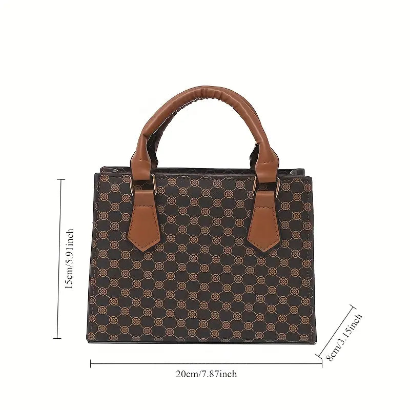 Women's Vintage Geometric Print Crossbody Tote Bag MUVAYA