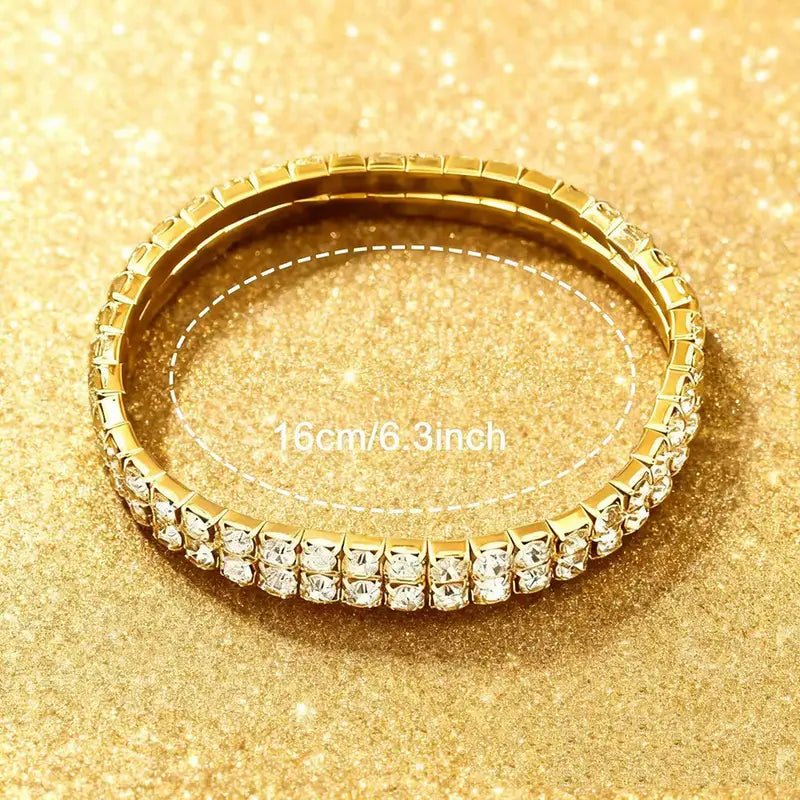 3Pcs Women’s Round Elegant Luxury Quartz Watch Jewelry Set MUVAYA