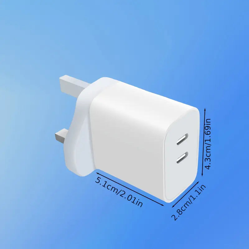 Super Fast Dual Port USB C Charger Block with Cable MUVAYA