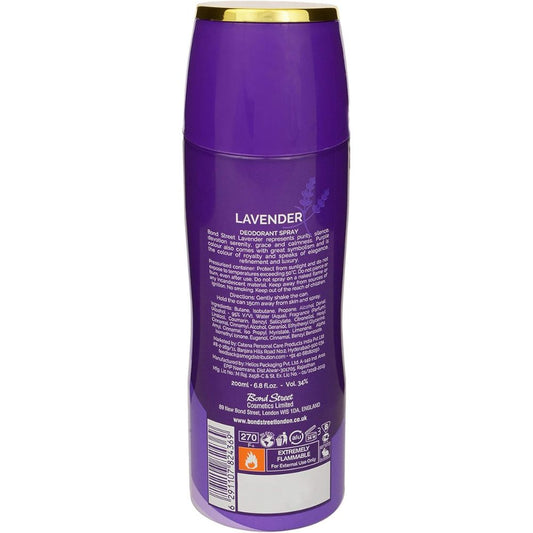 Bond Street London Lavender Deodorant Spray for Women - 200ml Bond Street