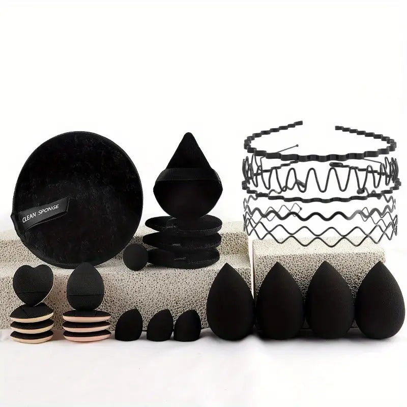 26pcs Complete Makeup Sponge and Hair Band Set for Daily Use MUVAYA