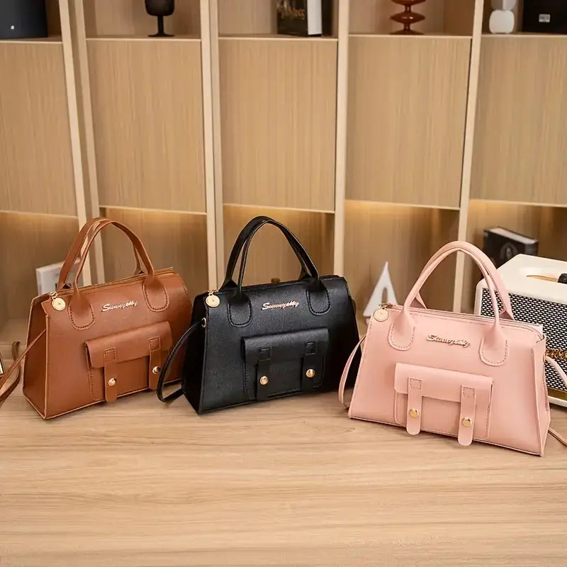 Korean Style Women's Bag - Minimalist Synthetic Handbag MUVAYA