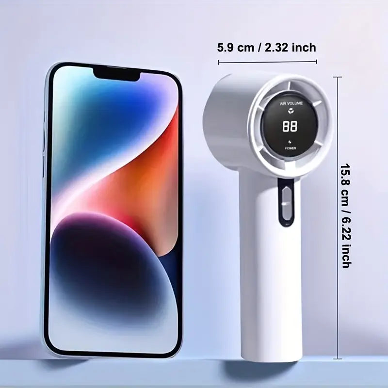 AI00 Handheld Turbo Fan 13000 RPM – High-Speed USB-C Portable Cooling Fan MUVAYA