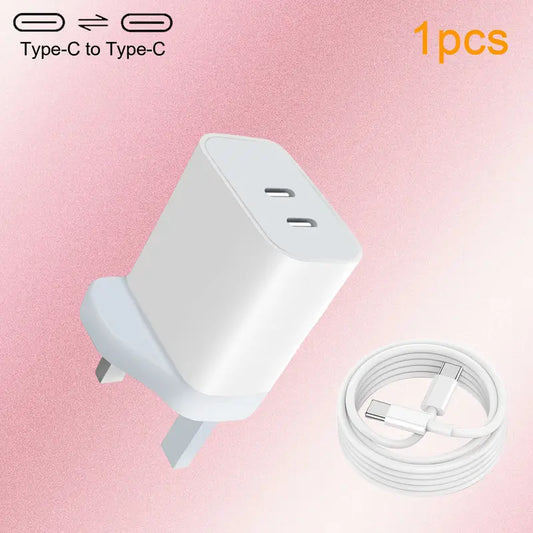 Super Fast Dual Port USB C Charger Block with Cable MUVAYA