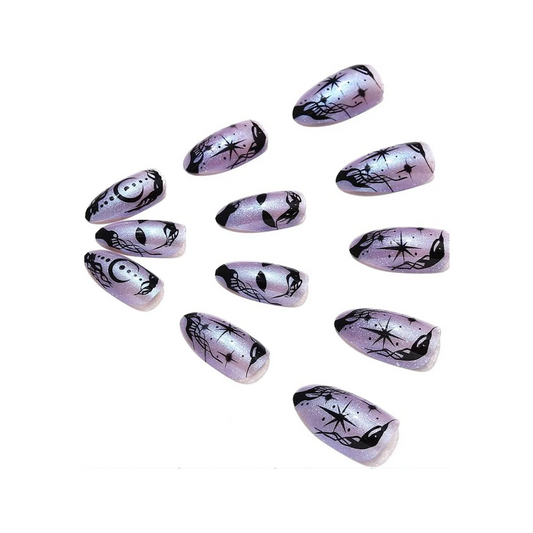 Brishow Purple Ghost Press-On Nails – 24 Pcs MUVAYA