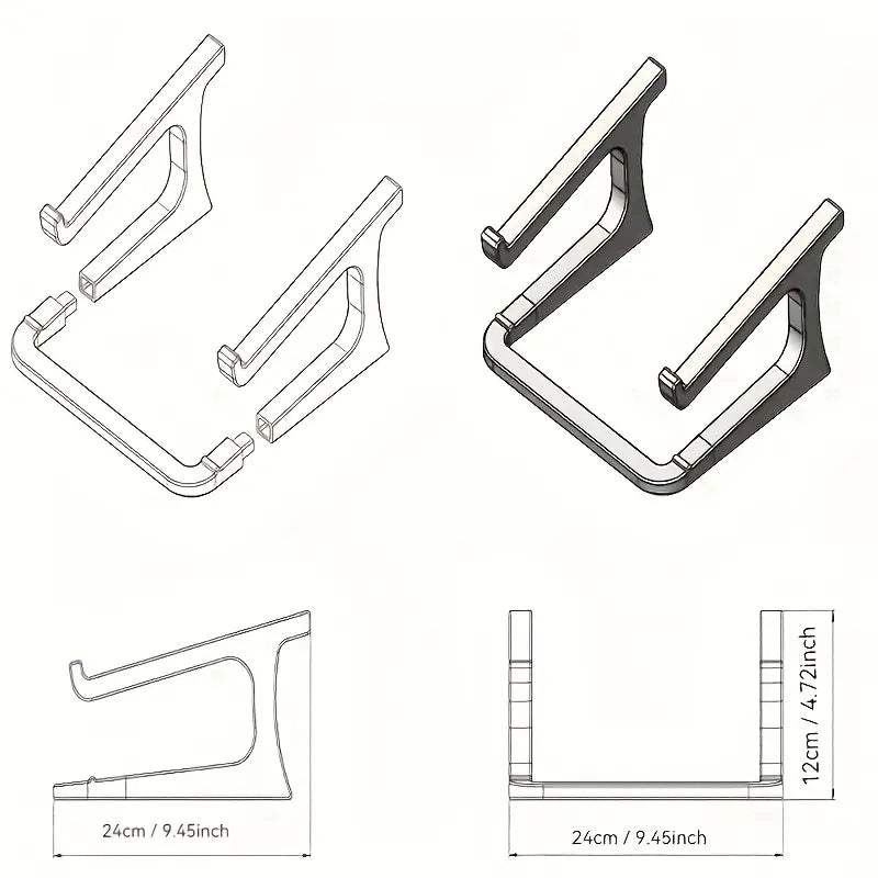 1-in-1 Ergonomic Height-Adjustable Laptop Stand with Detachable Armrests MUVAYA