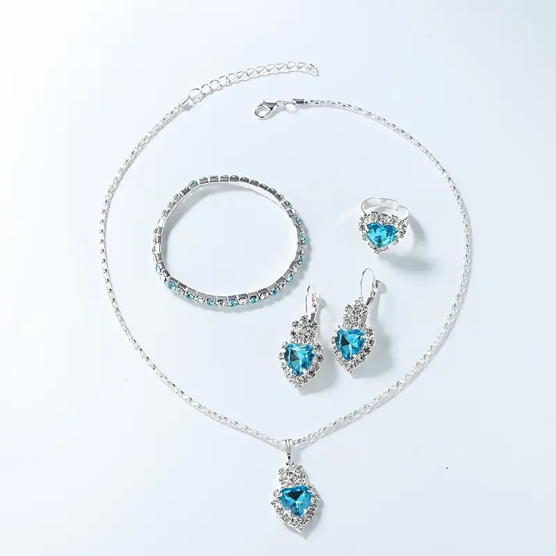 Women's Fashion Quartz Watch with 5pcs Jewelry Set MUVAYA