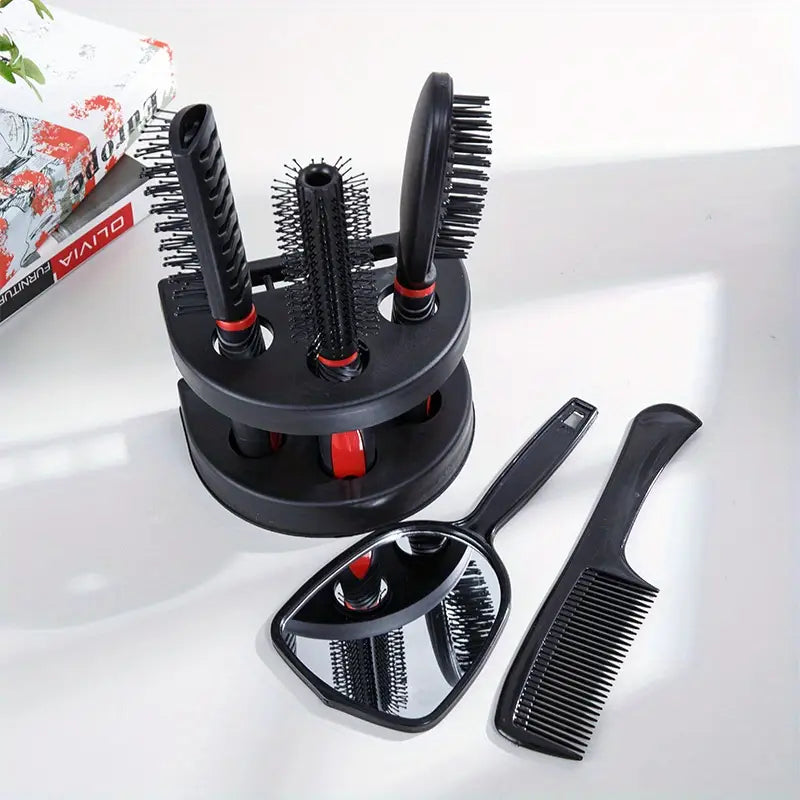 6pcs Mirror and Comb Set Hair Styling Combs MUVAYA
