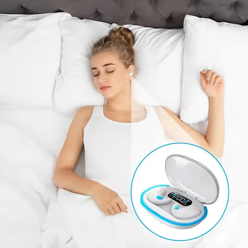 X55 Comfort Sleep Wireless Earbuds with LED Light and Transparent Lid MUVAYA