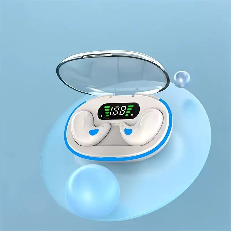 X55 Comfort Sleep Wireless Earbuds with LED Light and Transparent Lid MUVAYA