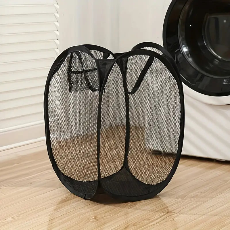Pop-Up Mesh Laundry Storage Basket for Laundry MUVAYA