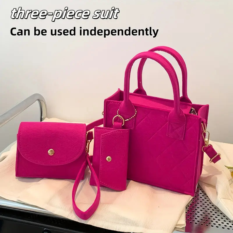 3pcs Embossed Women's Handbag Set MUVAYA