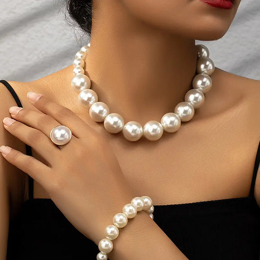 5pcs Elegant Faux Pearl Jewelry Set MUVAYA