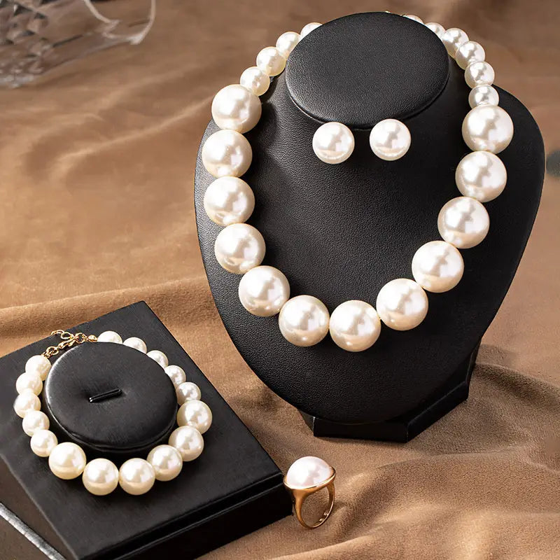 5pcs Elegant Faux Pearl Jewelry Set MUVAYA