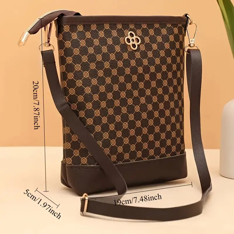 Vintage Geometric Pattern Crossbody Bag for Women MUVAYA