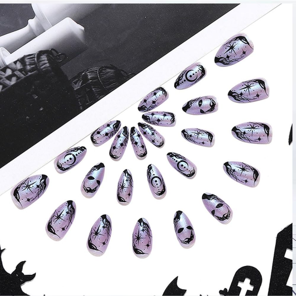 Brishow Purple Ghost Press-On Nails – 24 Pcs MUVAYA