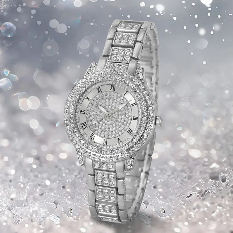 Round Elegant Luminous Quartz Watch with 5Pcs Jewelry Set MUVAYA