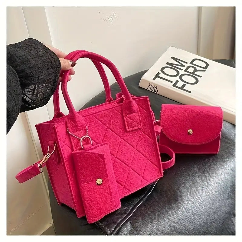 3pcs Embossed Women's Handbag Set MUVAYA