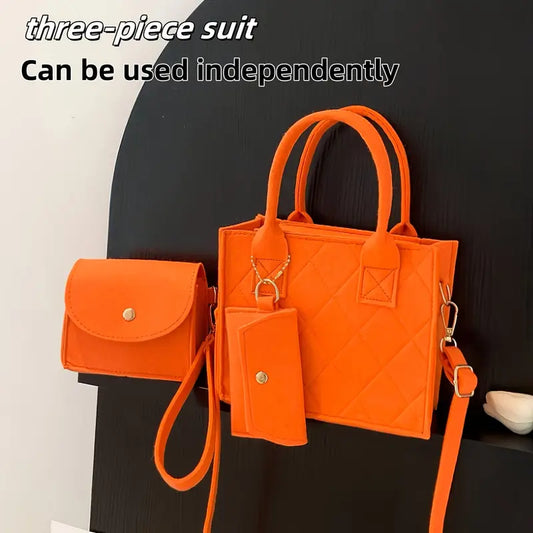 3pcs Embossed Women's Handbag Set MUVAYA