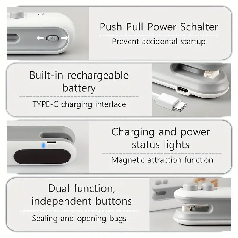 Mini Snack Bag Sealer with USB Rechargeable Battery MUVAYA