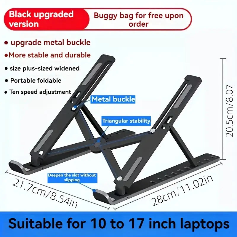 Adjustable Height Laptop Stand – Portable Foldable Cooling Base for Desk MUVAYA