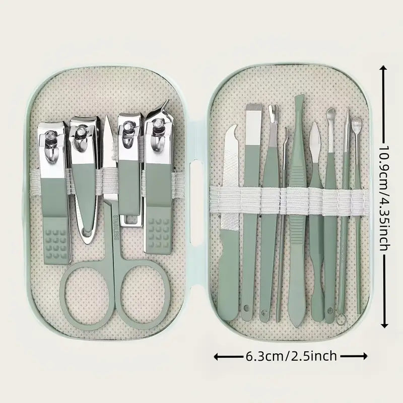 14pcs Nail Care Kit – Modern Concave Nail Clipper with Full Toe and Nail Tools MUVAYA
