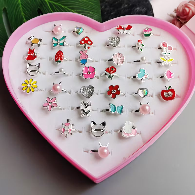 Any 5pcs Cute Kids Rings Set for Girls MUVAYA
